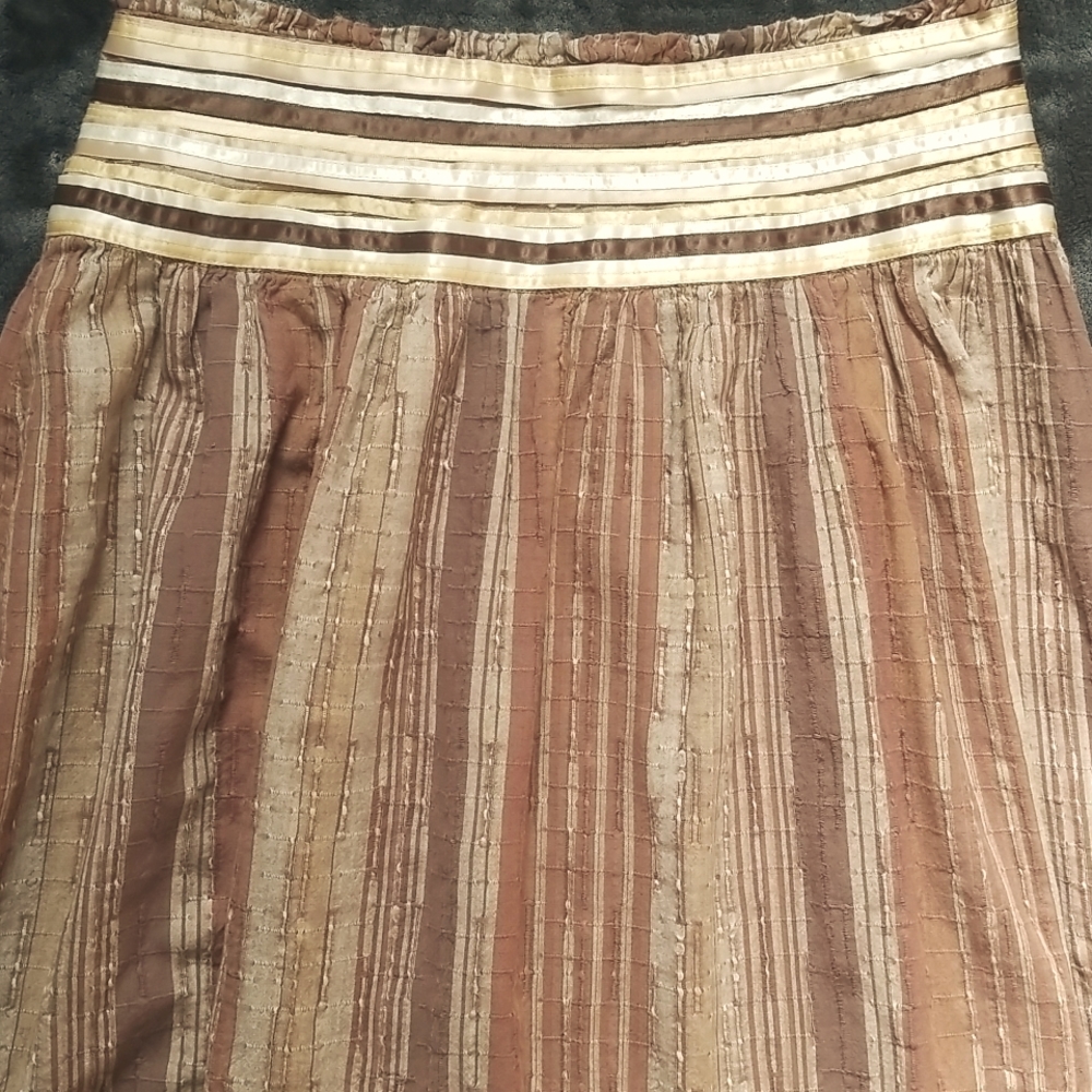 Lotta Stensson brown ribbon and eyelet striped skirt size S/M